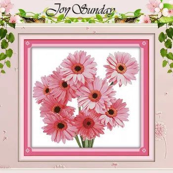 

Chrysanthemum Patterns Counted Cross Stitch 11CT 14CT Cross Stitch Set Wholesale Flower Cross-stitch Kit Embroidery Needlework