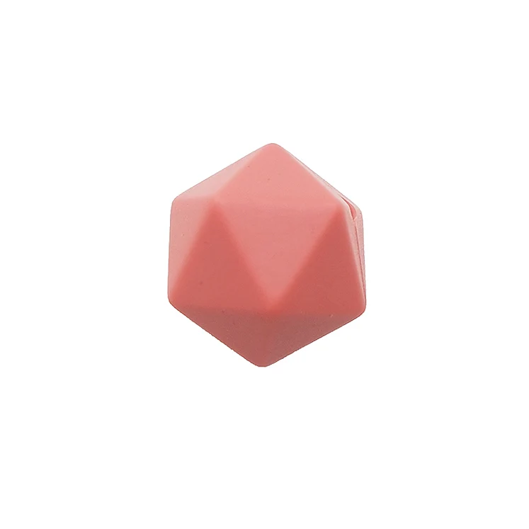 Chenkai 100 шт 14 мм Силиконовые icosahedron Прорезыватель для зубов детские Геометрическая бусина для DIY Детский Прорезыватель ожерелье или браслет аксессуары - Цвет: Maroon