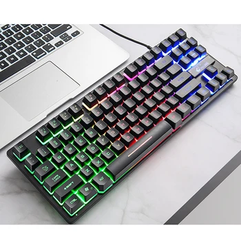 

Waterproof Wired Keyboard USB Overwatch Gaming Keyboard of laptop RGB Backlight LED Gamer Keyboard Holder Computer PC Keyboards