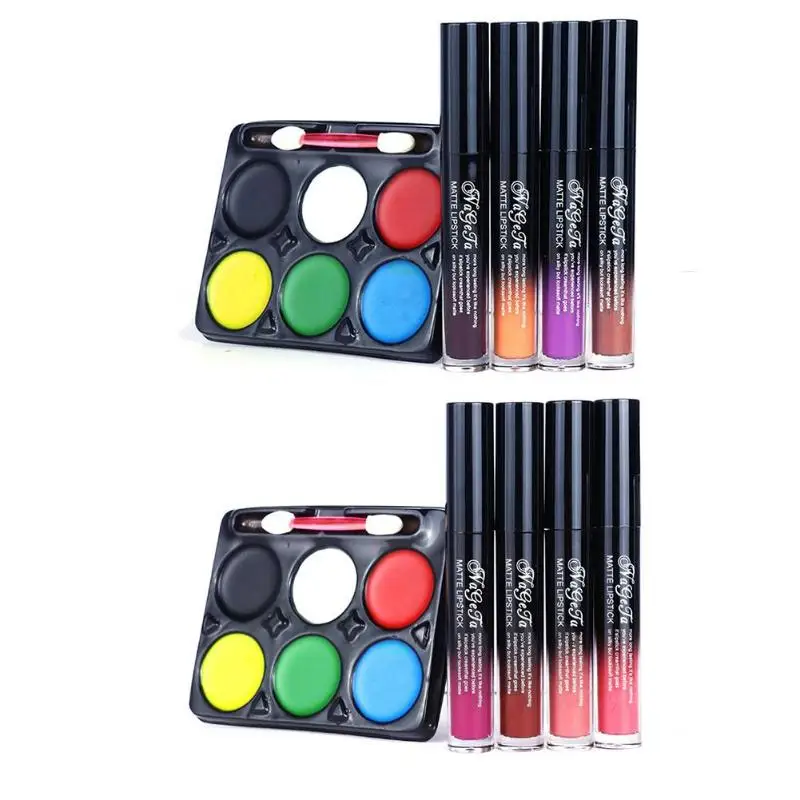 Halloween Face Makeup Paint Lipstick Kit Arbitrarily Change Makeup With Casual Matching Body Face Lip Devil Dress Primer