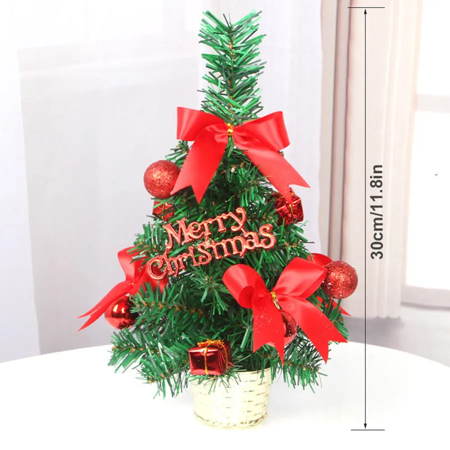 Merry Christmas Bowknot Christmas Balls Gift Package Decor Pine Tree Potted Christmas Tree Christmas Decorations For Home