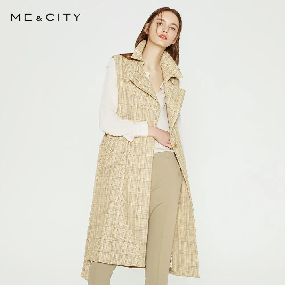 Nuevo! Me \u0026 city gabardina sin mangas, chaleco urbano de oficina para mujer,  elegante y ajustado, chaleco cortaviento|Chalecos y chalecos| - AliExpress