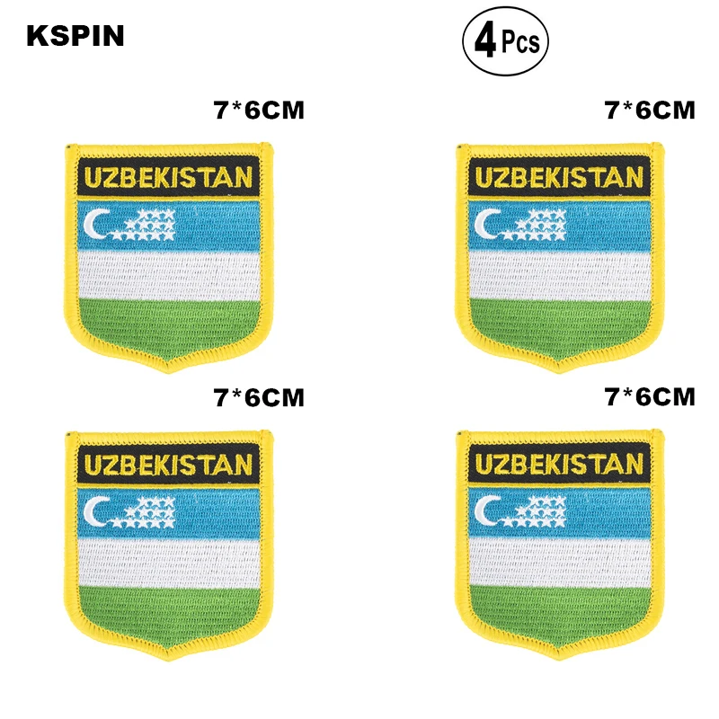 Uzbekistan Shiled Shape flag patches national for Cothing DIY Decoration | Дом и сад