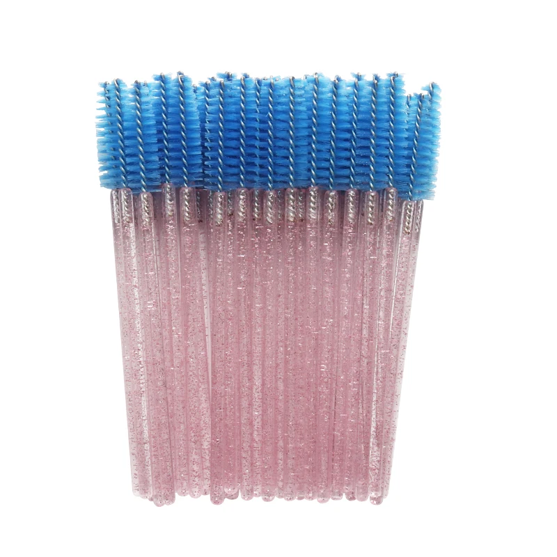 sh-br-pink-blue 50 шт./лот, одноразовая щетка для ресниц, тушь для ресниц, палочки, аппликатор, палочка для макияжа, косметические кисти, инструменты для наращивания, аксессуары - Handle Color: sh-br-pink-blue