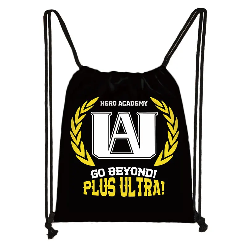 japanese anime Boku No Hero Academia drawstring bag My Hero Academia casual backpack teenager storage bag women men travel bags - Цвет: skdmyhero02
