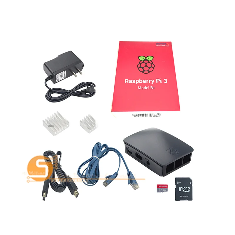 2019 Новинка! Raspberry Pi 3 модуль B +/3B ++ чехол + клавиатура радиатор SD карта 16 Гб кабель HDMI