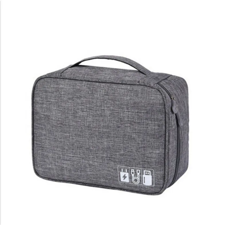 Portable Electronic Accessories Cable USB Drive Organizer Bag Travel Insert Case - Цвет: Серый