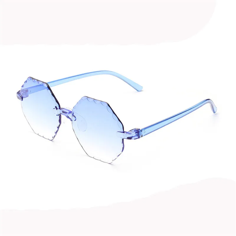 

Hexagon Boys Girls Rimless Sunglasses Children Gradient One Piece Gafas Sun Glasses Kids Oculos Child Eyewear