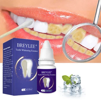 

BREYLEE Teeth Whitening Essence With Swabs Teeth Brightening Bleaching Serum Effect Remove Plaque Stain Oral Care Tooth Cleanser