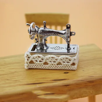 

1/12 Dollhouse Miniature Accessories Mini Sewing Machine Set Simulation Furniture Model Toys for Doll House Decoration