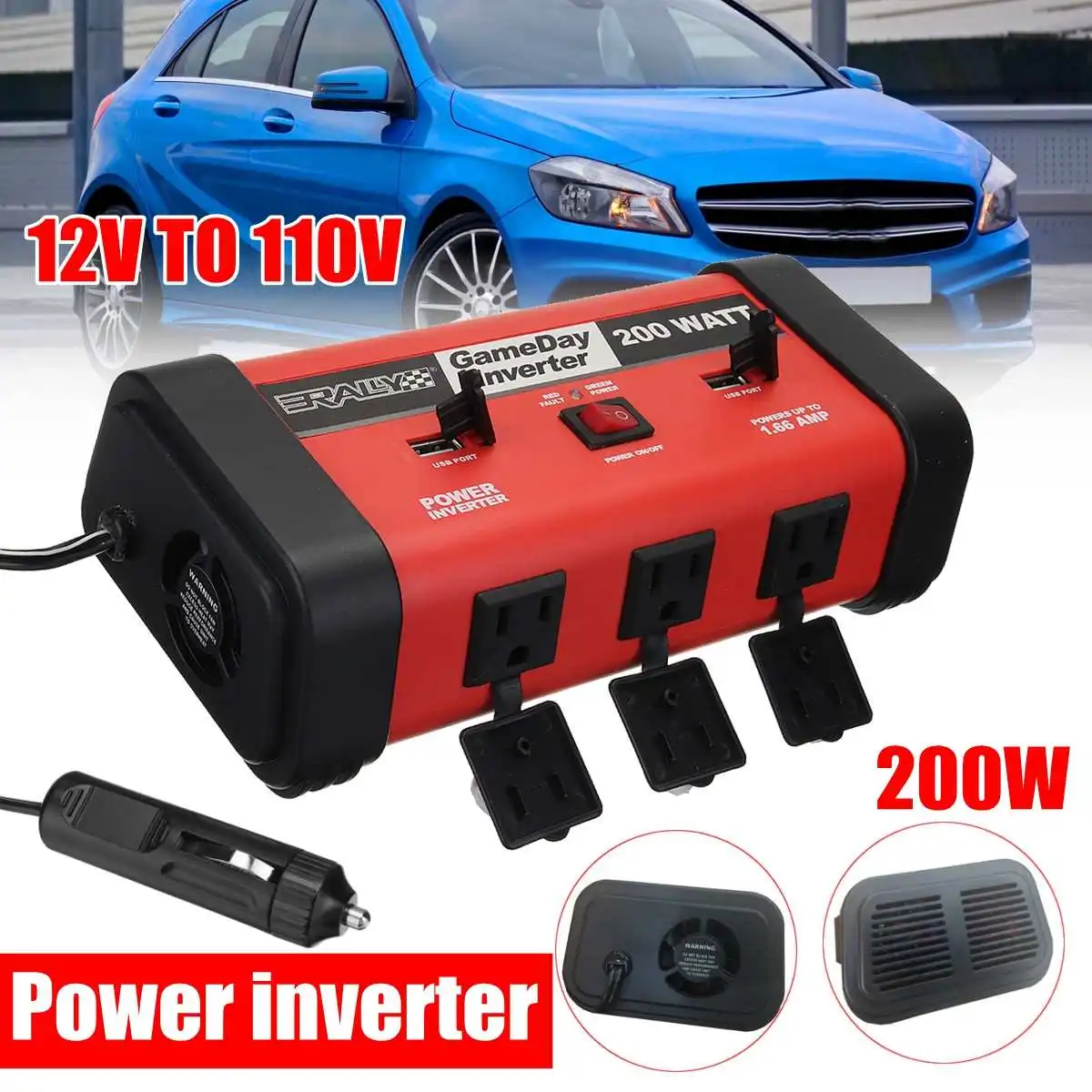 Auto Inverter 200W Auto Auto Power Inverter DC 12V zu AC 110V Adapter Konverter USB Ladegerät Auto Inverter 200W Auto Auto Power Inverter DC 12V zu AC 110V Adapter Konverter USB Ladegerät
