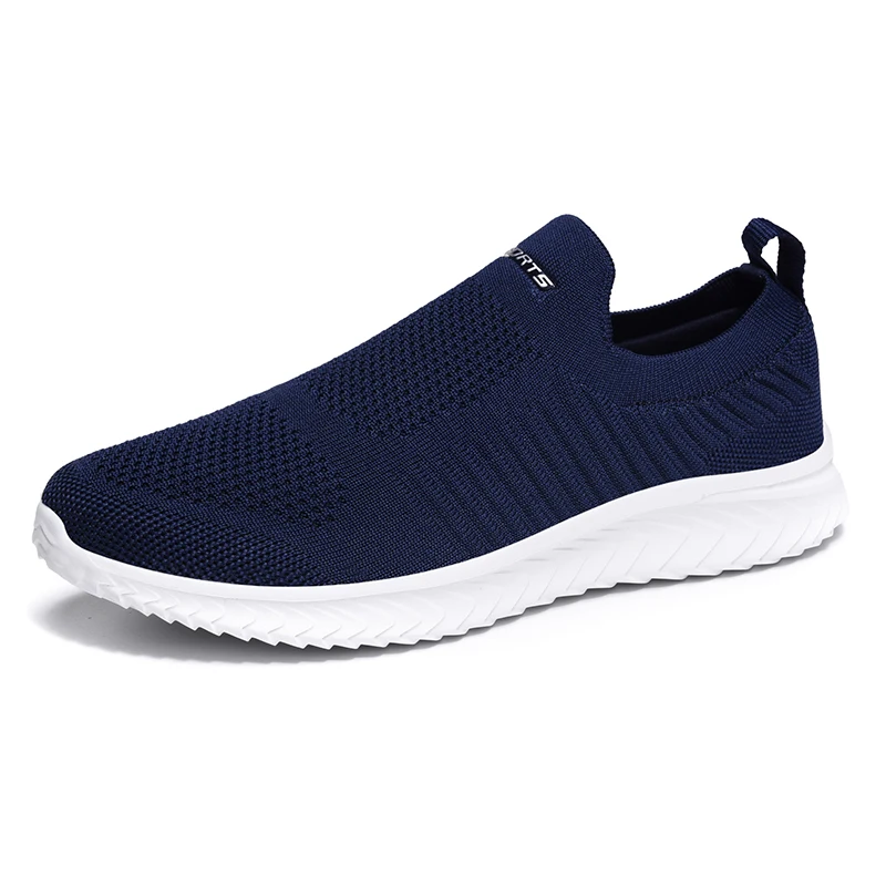 Navy Blue Мужская обувь для бега; уличный светильник; Мужская Спортивная обувь; сетчатая дышащая обувь для бега; Мужская обувь; Scarpe Uomo Calzado Masculino - Цвет: Navy Blue