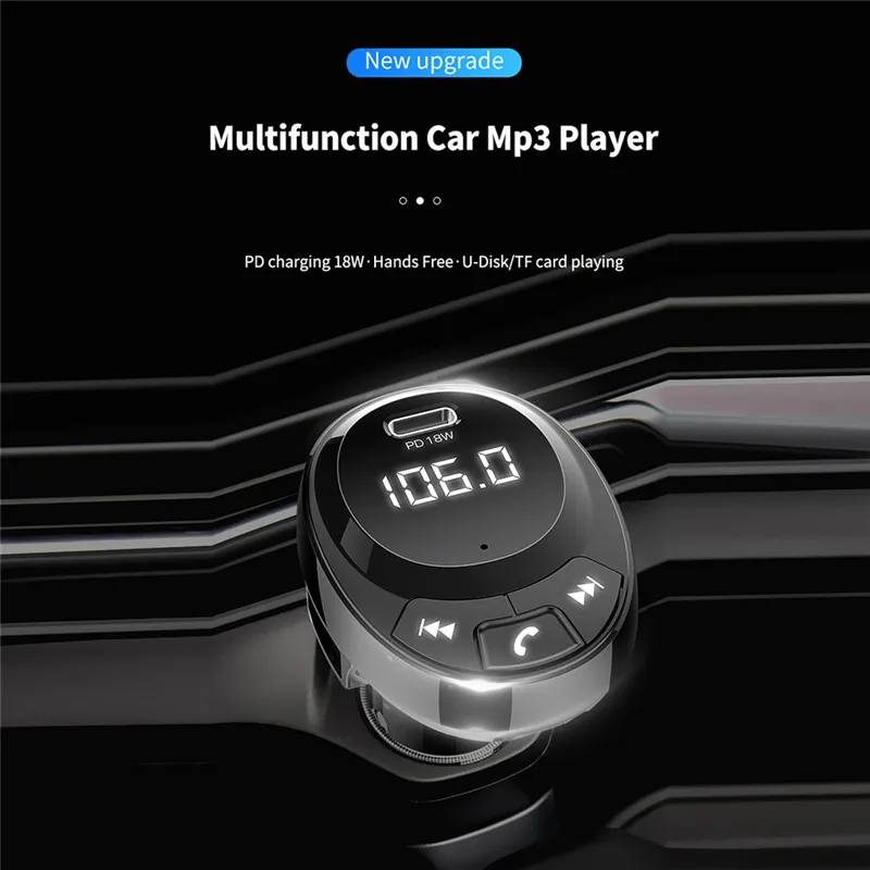 Tkey FM 5,0 передатчик модулятор Bluetooth 5,0 Handsfree автомобильный комплект аудио MP3 плеер с PPS QC3.0 QC4.0 5A Быстрая автомобильная зарядка