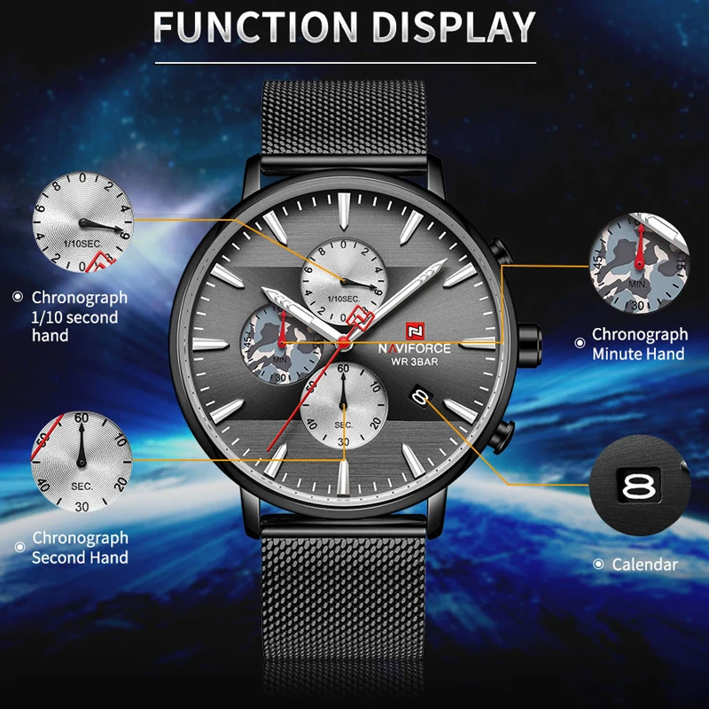 NAVIFORCE мужские часы Топ люксовый бренд Модные Спортивные кварцевые мужские водонепроницаемые часы армейские военные наручные часы Relogio Masculino