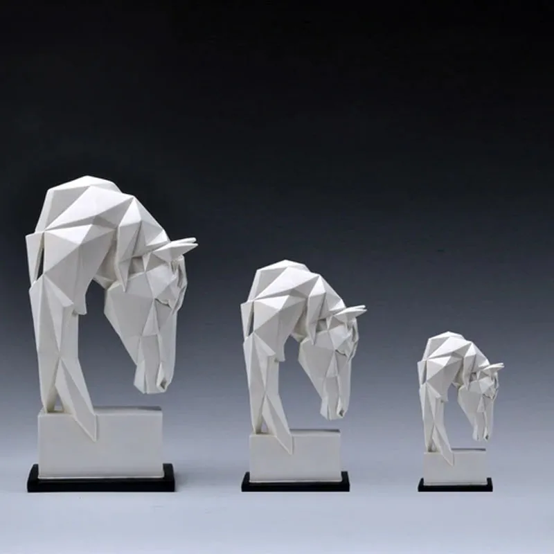 Stongwell Nordic Origami Horse Abstract Sculpture Modern Simplicity Resin Geometric Animal Crafts Home Decoration Ornaments Gift Stongwell Nordic Origami Horse Abstract Sculpture Modern Simplicity Resin Geometric Animal Crafts Home Decoration Ornaments Gift