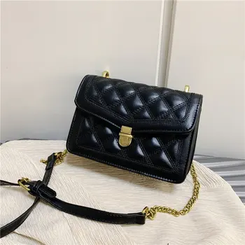 

Embroidery thread PU Leather Crossbody Bags For Women 2020 Elegant Shoulder Handbags Female Travel Totes Chain Cross Body Bag
