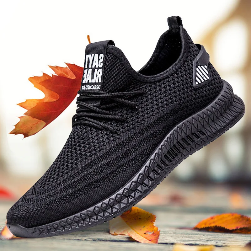 

2020 Spring Sports Shoes Breathable Flying Weaving Fashion All Match Running Shoes Flats Driving Cloth Shoes