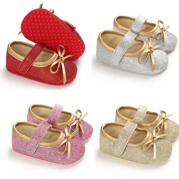 

Infant Newborn Baby Baby Girls Shoes Bow Anti-slip Single Sneake детская обувь обувь детская Soft Causal Baby Shoes # E40