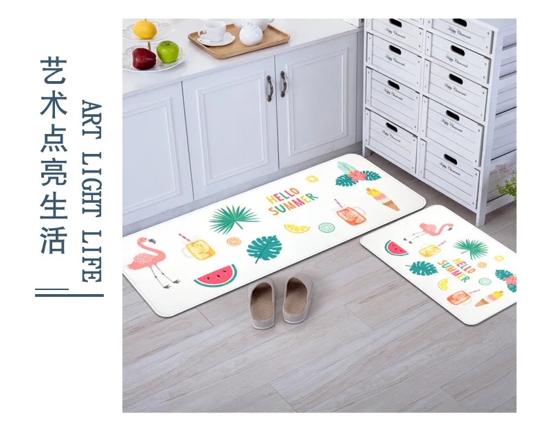 Летний коврик для туалета, ванной, кухонного дверного проема, противоскользящий водопоглощающий коврик