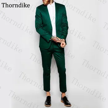 

Thorndike Custom Made Men Suits 2 Pieces Jacket Pants Business Suit Wedding Groom Tuexdo Slim Fit Single Button Men Suits 2020