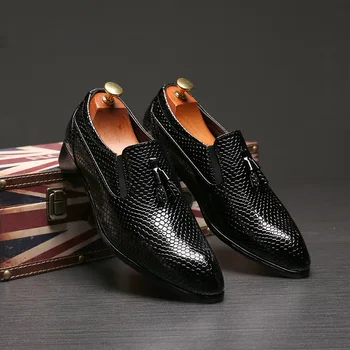 

2020 Autumn New Tassel Wedding Party Dress Shoes British Style Loafers Soft Breathable Leather Shoes Big Size Leather Shoes 48