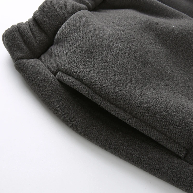 Weekeep Autumn Winter Cashmere High Waist Warm Thick Pants Women Solid Elastic Waist Casual Pencil Trousers Women Sweatpants