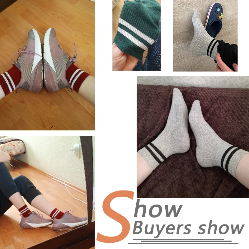 Funny Cute Cotton Loose Striped Crew Socks Women Fashion Colorful Harajuku Designer Retro Long Socks New Year Christmas Gifts