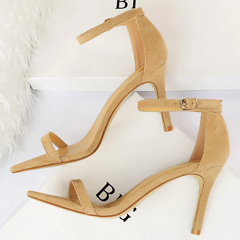 Sandales D Ete A Talons Bas Pour Femmes Chaussures Fetiches A Talons Hauts De 8cm Et 11cm Escarpins Classiques Stiletto A Lanieres Nues 2021 Aliexpress