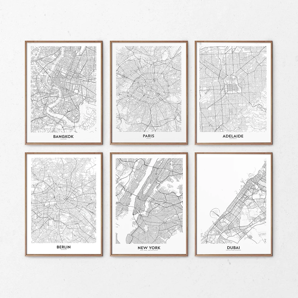 Black-and-White-World-City-Map-New-York-Bangkok-Paris-Wall-Art-Canvas-Poster-Prints-Nordic (3)