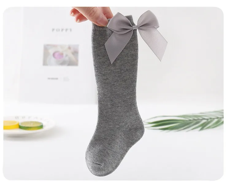 2020 Baby Girls Socks New Toddlers Girl Big Bow Knee High Long Soft Kids Socks Bowknot 100% Cotton 0-3 Years Newborn Socks