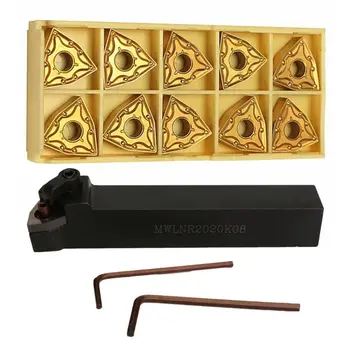 

1 Set Practical Lathe Turning Tool 1pc MWLNR2020K08 Holder + 10pcs WNMG080404 Carbide Insert