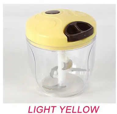 LIGHT YELLOW 900 мл мощная ручная мясорубка, ручной измельчитель, миксер, миксер, блендер для измельчения мяса, фруктов, овощей, орехов, трав - Цвет: LIGHT YELLOW