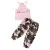 Младенческие Дети Baby Girl's 2Pcs Clothes Set, Без Рукавов Letter Printed High Neck Halter Tops with Camouflage Printed Long Pants