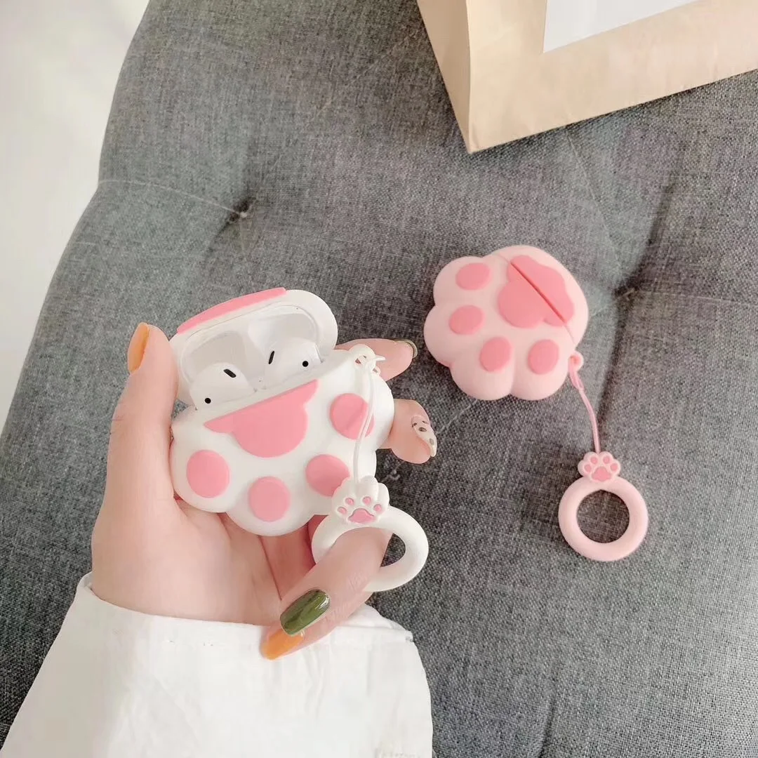 Kawaii 3D кошачий коготь чехол для наушников Airpods Bluetooth FunnyFor Air Pods 2 защитный Earpods сумка