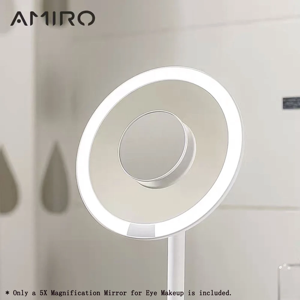 AMIRO, карманное зеркало, светодиодный, зеркало для макияжа с 5-кратным увеличением, зеркало для макияжа глаз, косметическое зеркало, увеличительное зеркало