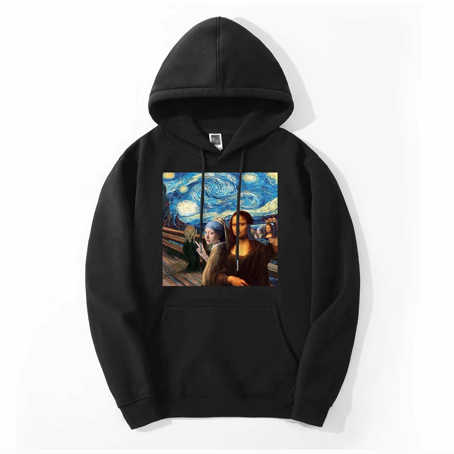 Мужские толстовки с забавным принтом Mona Lisa, новинка, Модные Винтажные худи для фитнеса, хип-хоп повседневные куртки, осенне-зимние бодитеплее худи