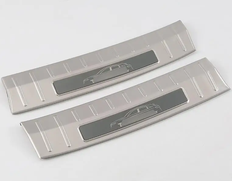 Internal gray 2pcs Для Volkswagen VW T ROC T-ROC из нержавеющей стали задний бампер порог для багажника пластина протектор дверной порог прикрытие потертостей отделка - Название цвета: Internal gray 2pcs