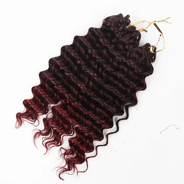 Synthetic Deep Wave Crochet Braiding Hair Extensions 10