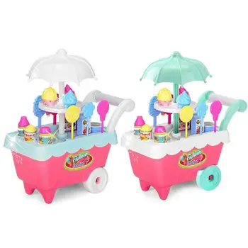 

Funny Rotary Lights Ice Cream Candy Cart Toy Elegant Graceful and Beautiful Fashionable Educational Toy for Kids Best Gift