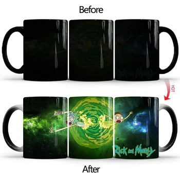 

1Pcs New 350ml Cartoon Rick and Morty Magic Color Changing Mugs Milk Coffee Ceramic Cups Best Gift for Family Children friends