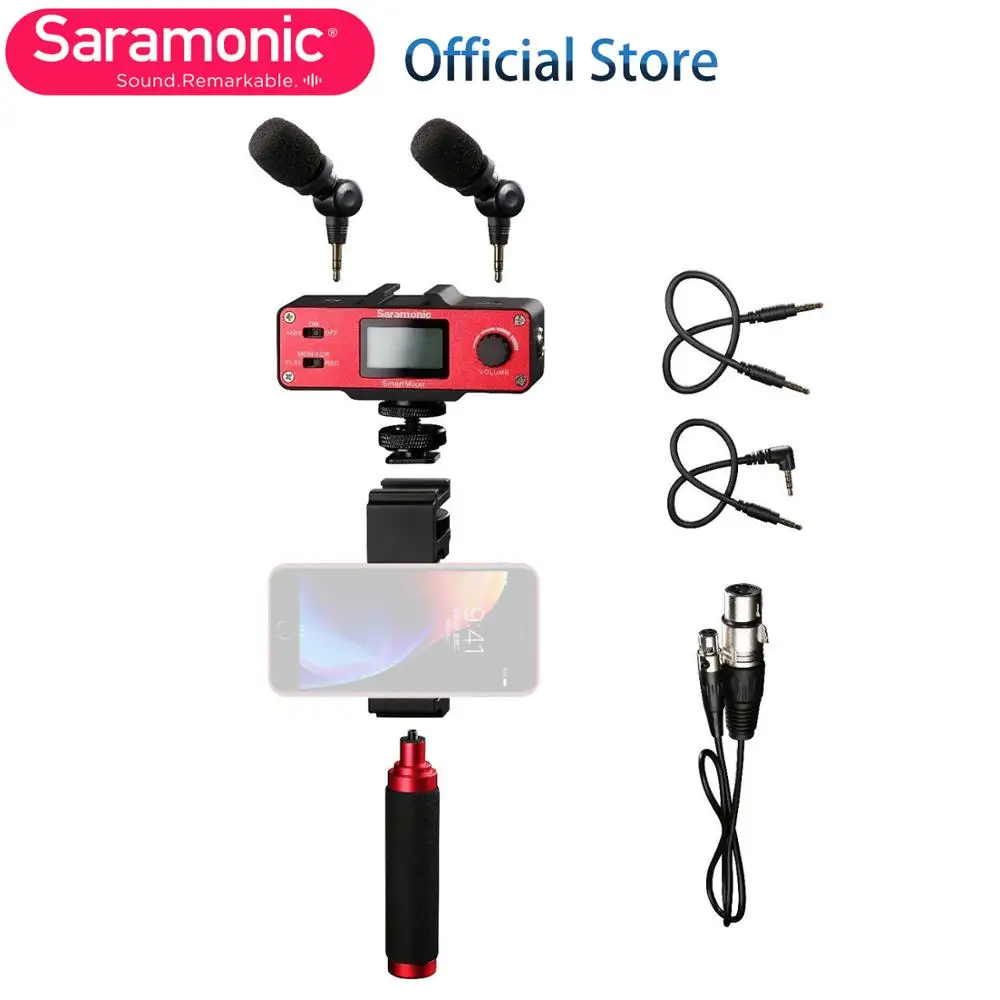 Saramonic SmartMixer ручной запись стереомикрофон Rig для iPhone 7 6 6s 5 5s & Samsung Galaxy Xiaomi