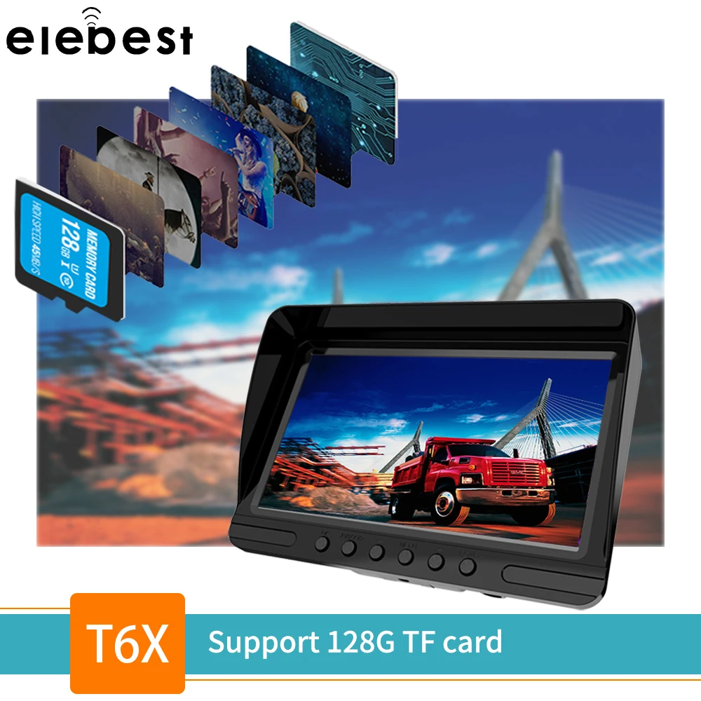 Видеорегистратор Elebest T6X камера для приборной панели 7 дюймов с функцией ночного