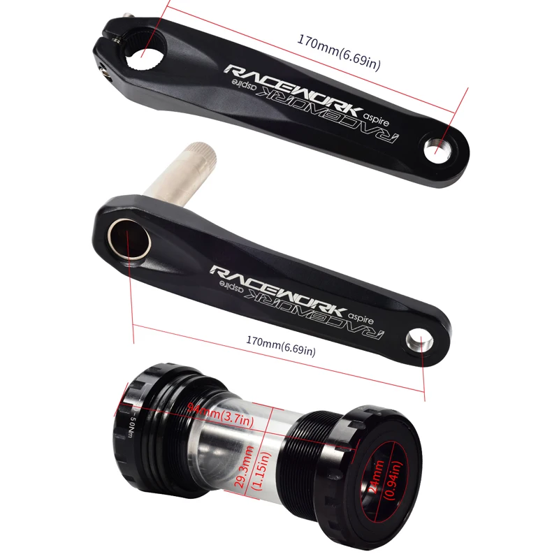 Комплект велосипедных кривошипников RACEWORK 170 мм MTB GXP кривошипная система с цепью