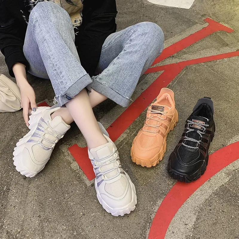 

Spring and autumn 2020 new wild thick casual sports women's shoes trend breathable fashion old shoes women X105