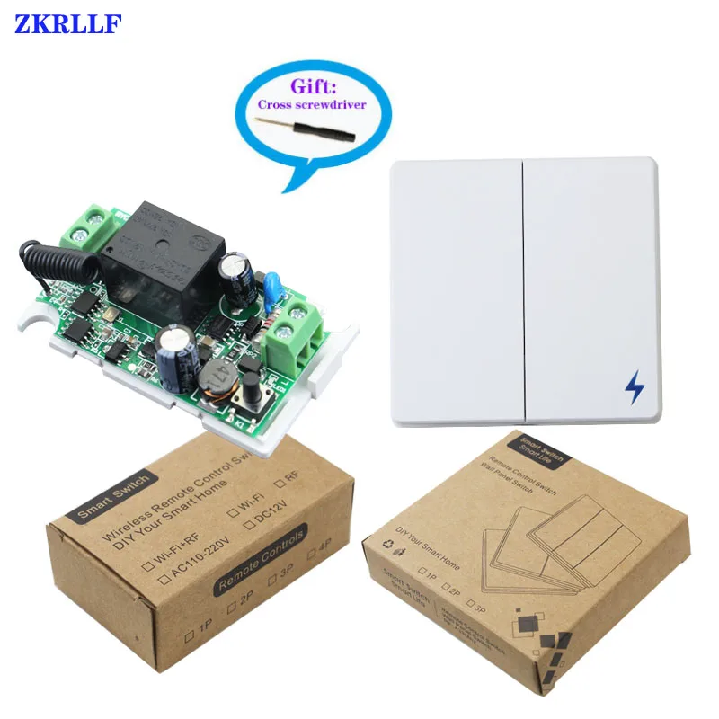 86 type random paste bedroomhall ceiling lamp wall panel switch AC 110V 220V RF receiver 433Mhz wireless remote control switch-6