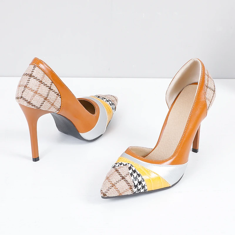 Sexy Super High Thin Heels Shoes Sandals for Women Patchwork Mixed Colors Fashion Ladies Footware Plus Big Size 44 45 46 Summer | Обувь