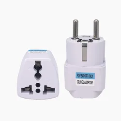 Universal International Power Plug Adapter for Global Travel - Compatible with US, UK, EU, AU, Israel, and Brazil Outlets (Germany KR White)