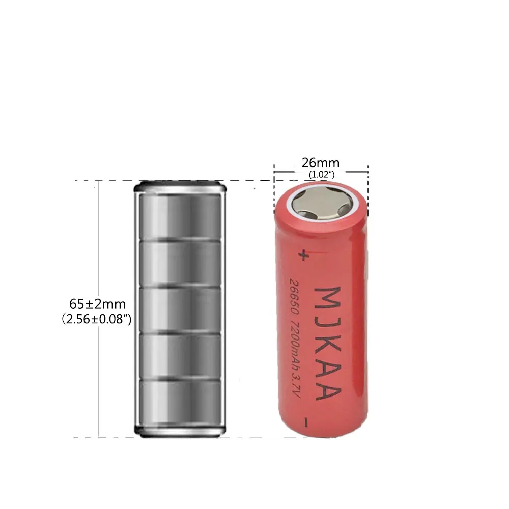 10 шт/партия 26650 7200mAh 3,7 V литий-ионная аккумуляторная батарея для фонарика фонарь