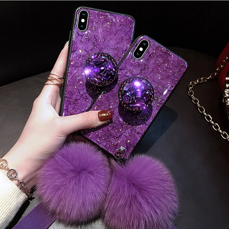 Блестящий эпоксидный Чехол-держатель для телефона iPhone 12 Mini 11 Pro Max XR XS MAX 8 7 6 6S Plus SE