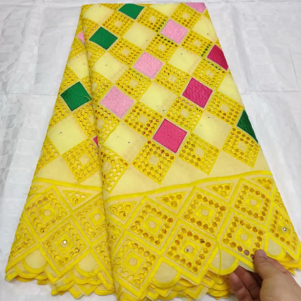 Швейцарская вуаль кружева в швейцарском стиле высокое качество хлопок сухая кружевная ткань горячая Распродажа модная женская ткань из Дубая 5 ярдов/партия